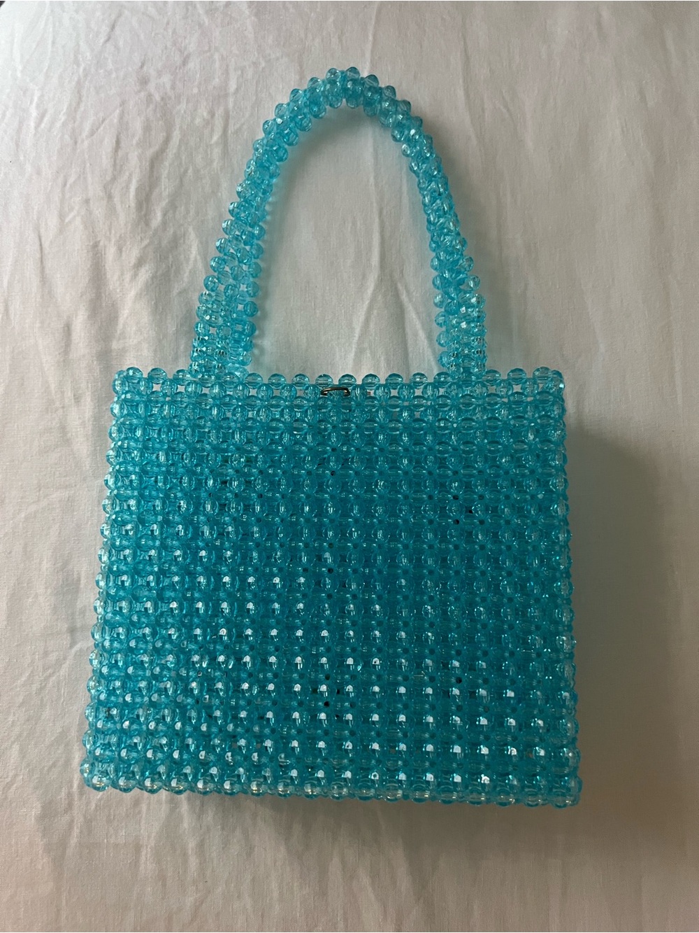 Susan Alexandra Beaded Aqua Strawberry Tote Bag - Picture 4 of 4